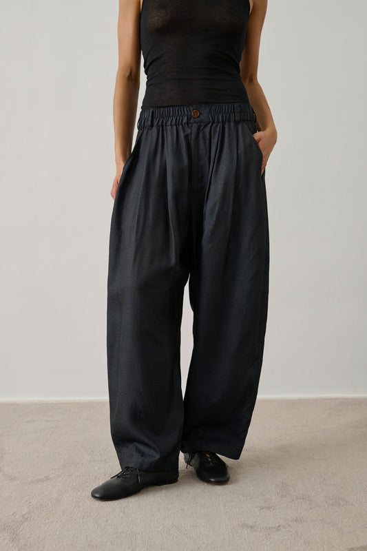 Pantalon Vernon - Noir - Soie - Femme