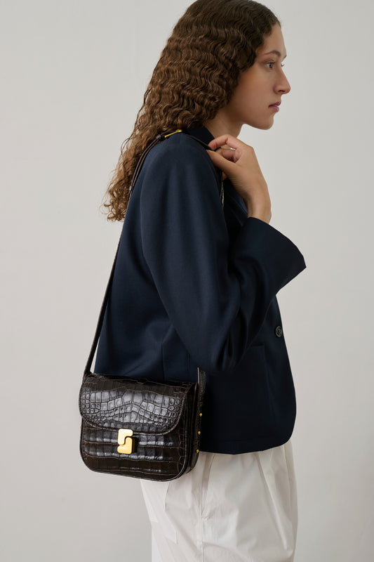 Sac Bellissima Mini - Marron Foncé - Cuir - Femme