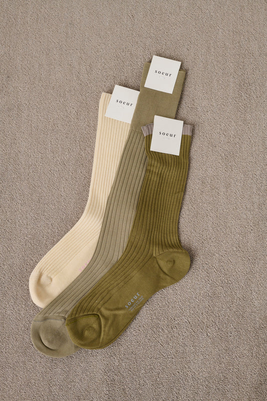 Chaussettes Izar - Kaki - Coton - Femme