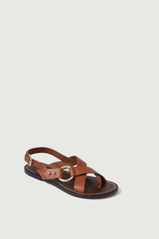 Sandales Florence - Cognac - Cuir - Femme