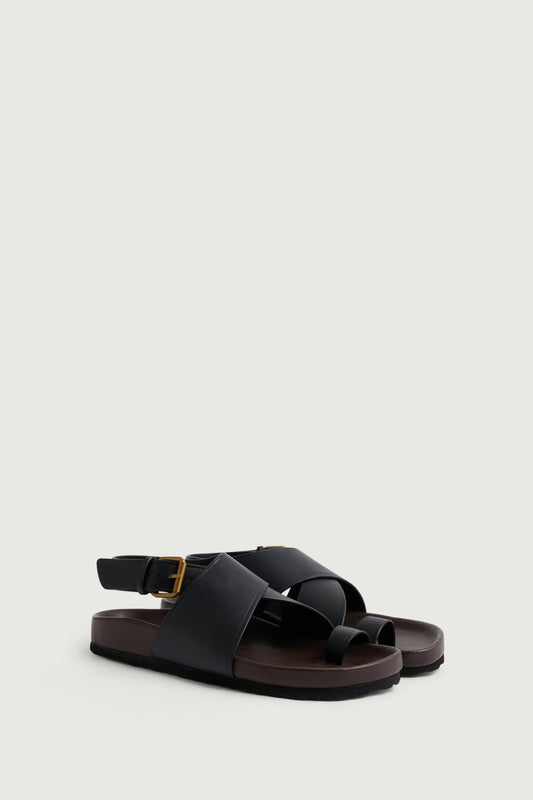 Sandales Domani - Noir - Cuir - Femme