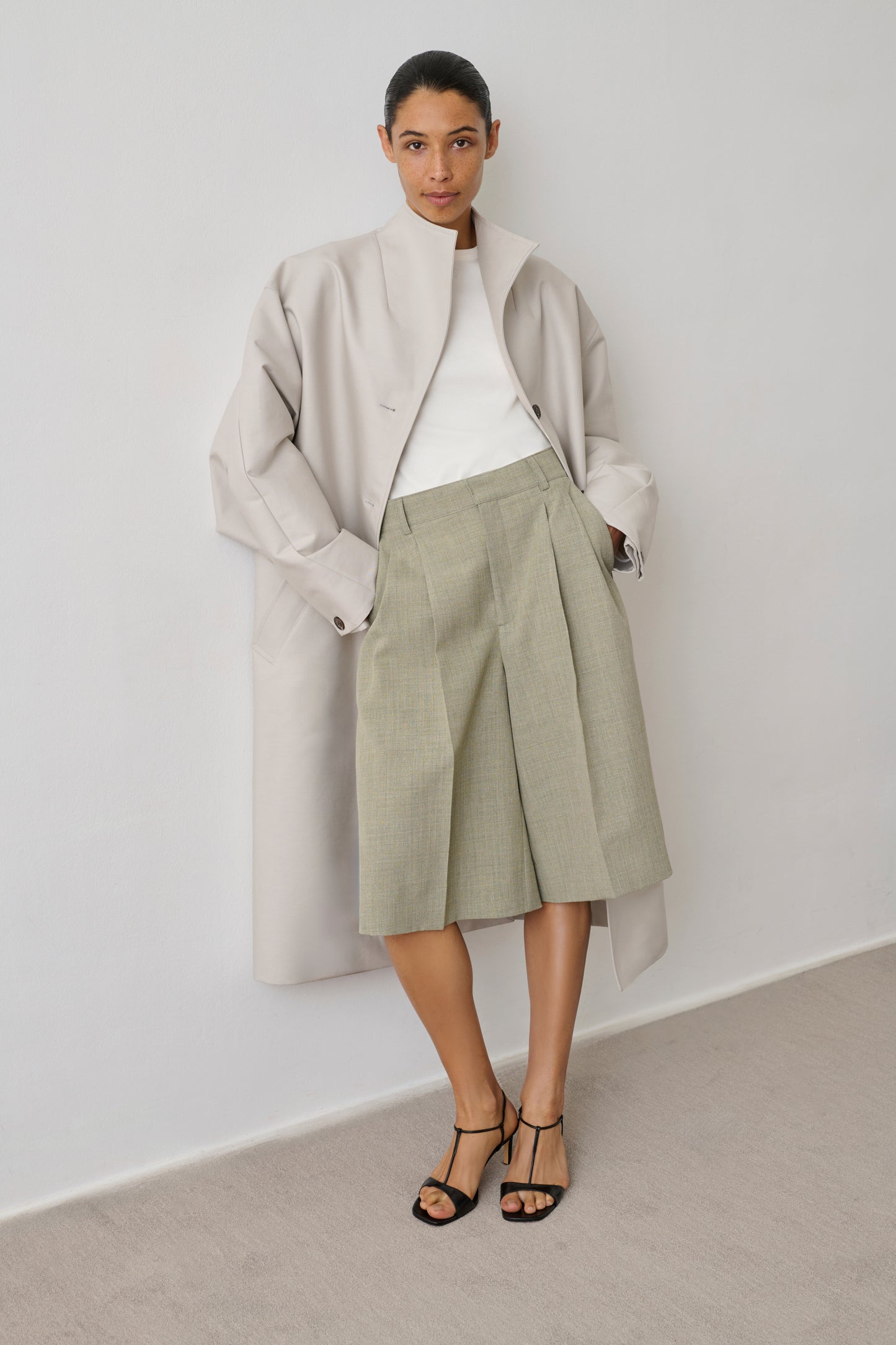 Manteau Hyacinthe - Gris Clair Coton Bio Femme - Soeur
