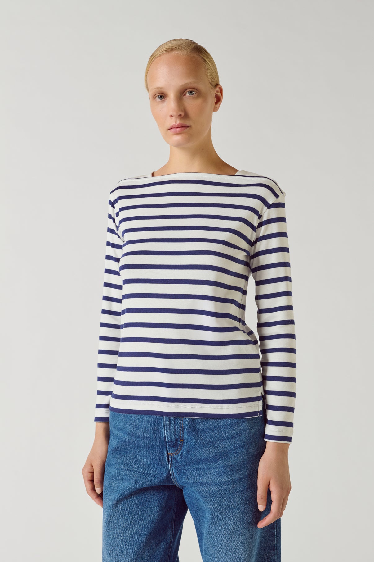 Tee-Shirt Katy - Blanc/Bleu - Coton - Femme vue 1