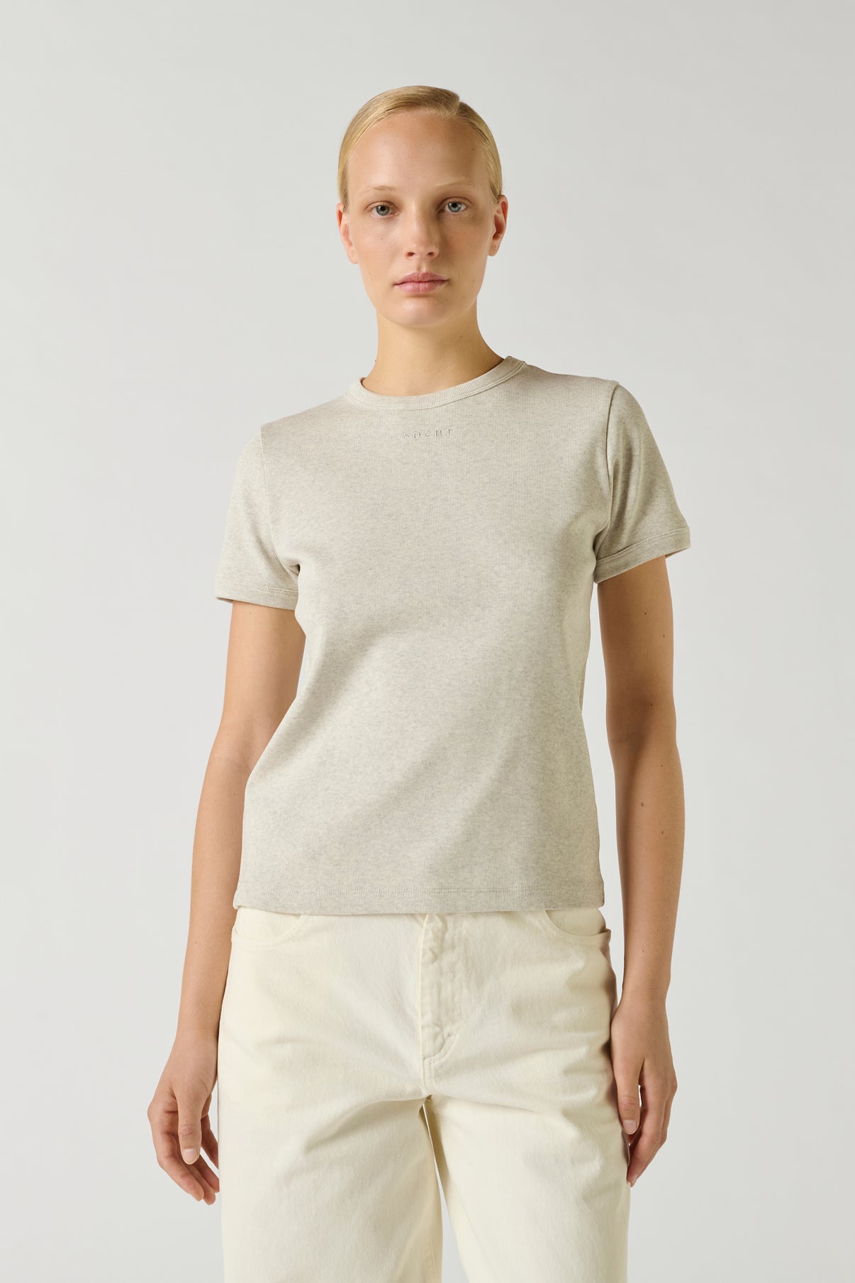 Tee-Shirt Aristide - Gris Chiné - Coton - Femme vue 1