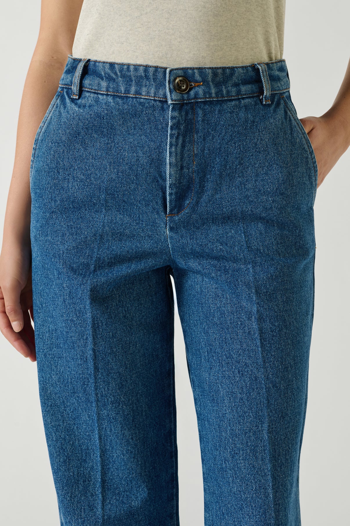 Jean California - Denim Bleu Delave - Coton - Femme vue 4