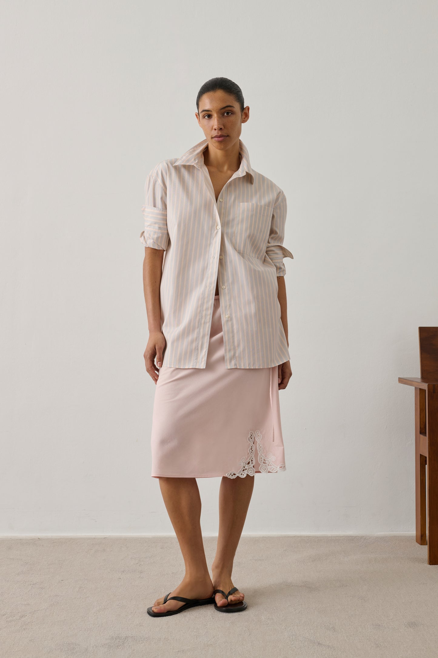 Chemise Carlotta - Orange/Gris - Coton - Femme