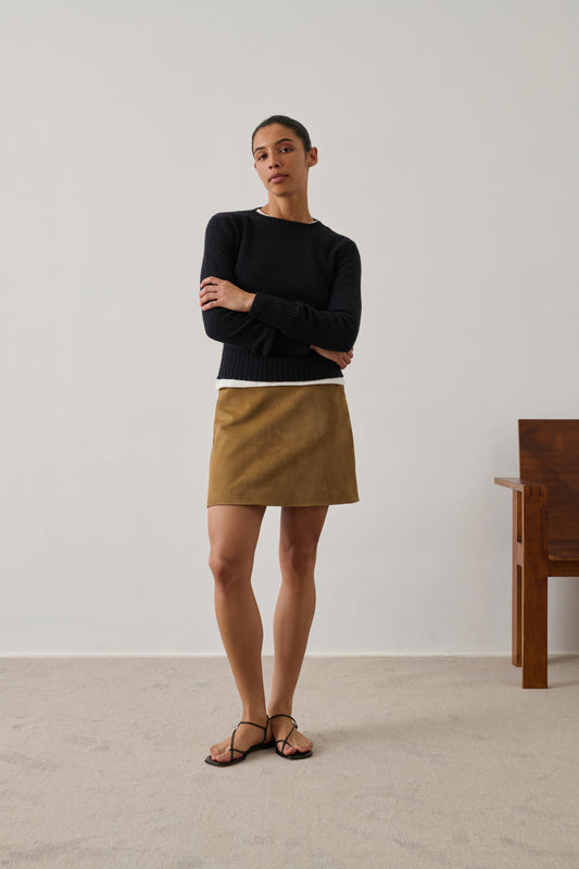 Mini-Jupe Inno - Sable - Cuir - Femme