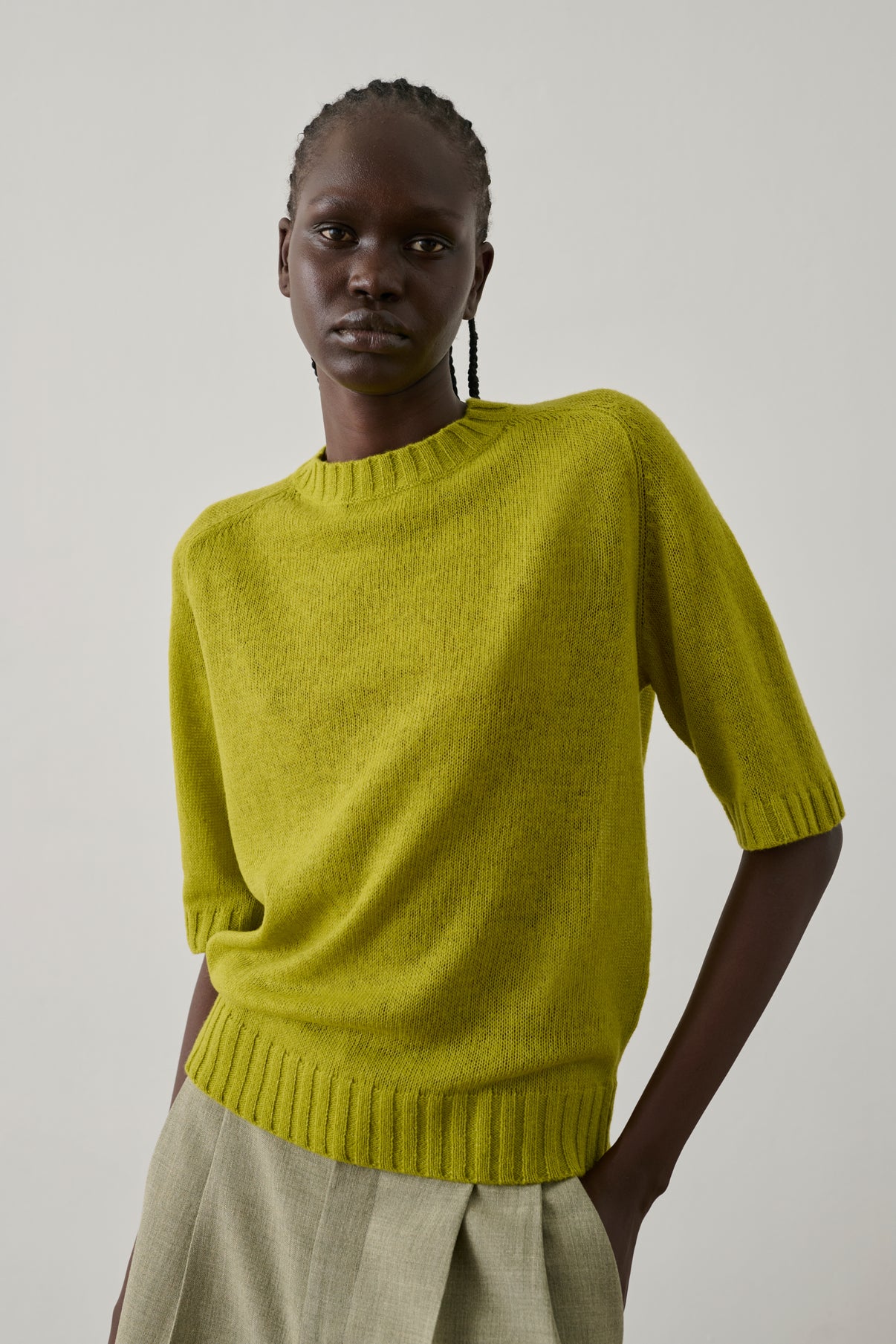 Pull Betina - Absinthe - Laine mérinos - Femme vue 2
