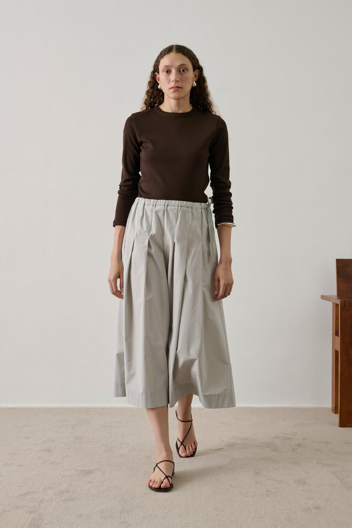 Jupe Amalia - Gris Clair - Coton - Femme vue 1