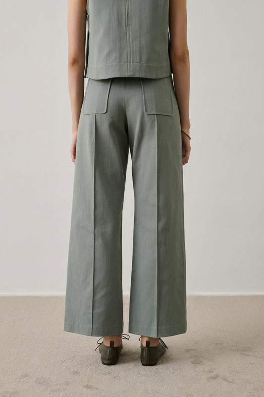 Pantalon Harry - Vert D'Eau - Coton - Femme
