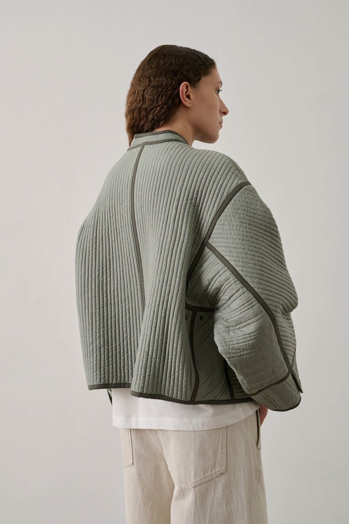 Veste Patchouli - Vert D'Eau/Beige - Coton - Femme vue 2
