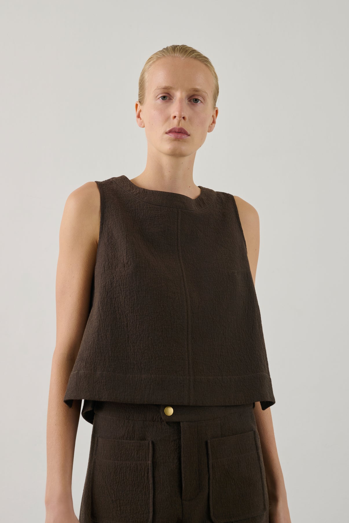 Top Pampa - Chocolat - Coton - Femme vue 1