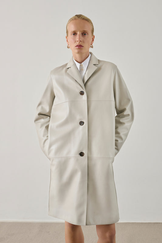 Manteau Harden - Mastic - Cuir - Femme