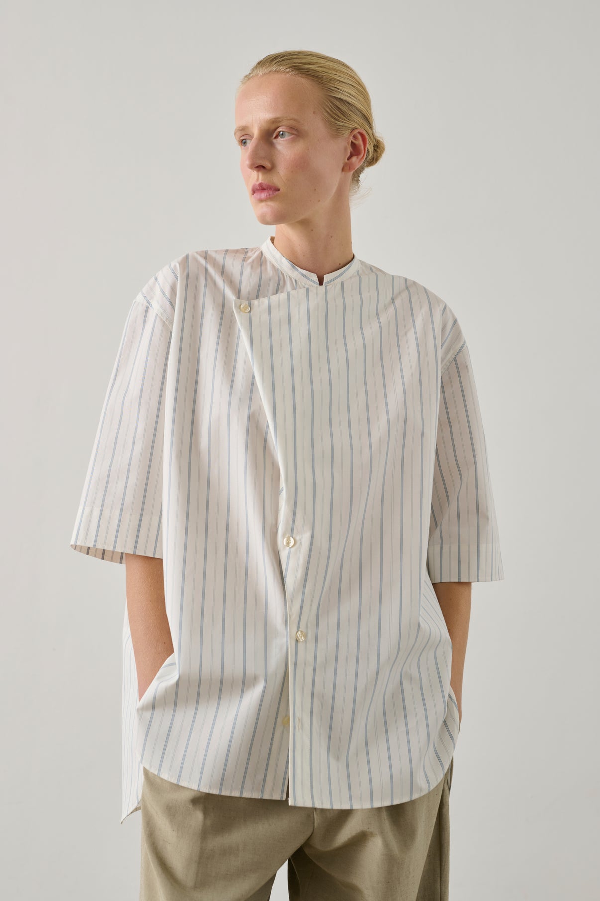 Blouse Ixia - Écru/Bleu - Coton - Femme vue 1