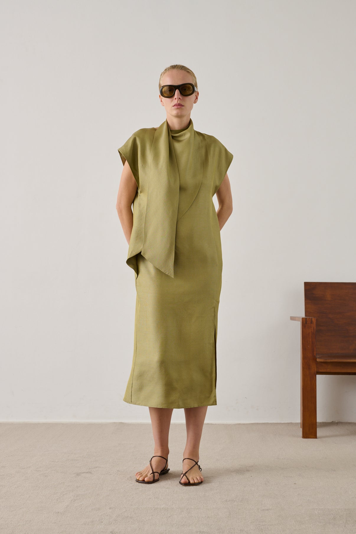 Robe Iberis - Cardamome - Soie - Femme vue 1