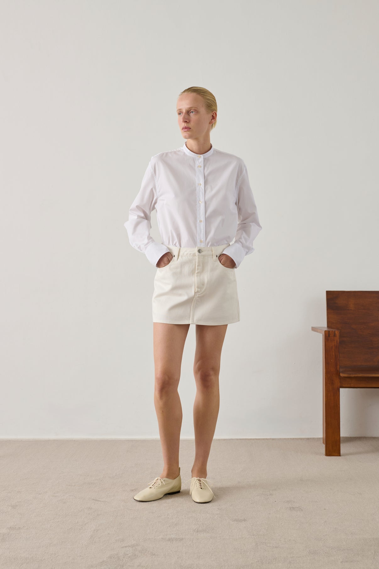 Chemise Bermudes - Blanc - Coton - Femme vue 5