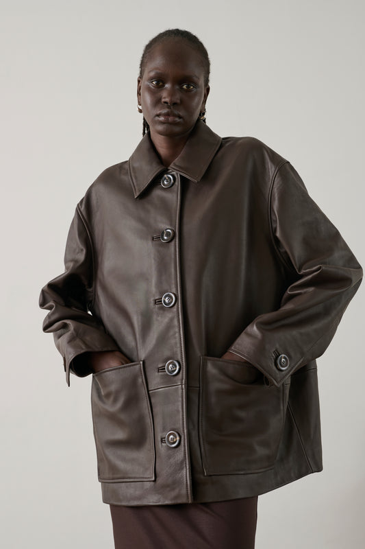 Veste Vincenzo - Taupe - Cuir - Femme