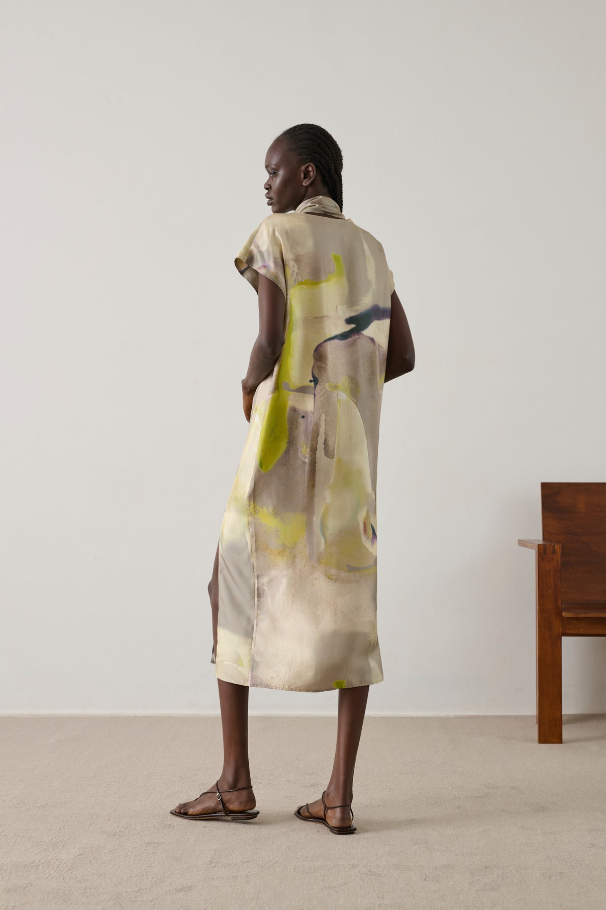 Robe Iberis - Jaune - Soie - Femme vue 3