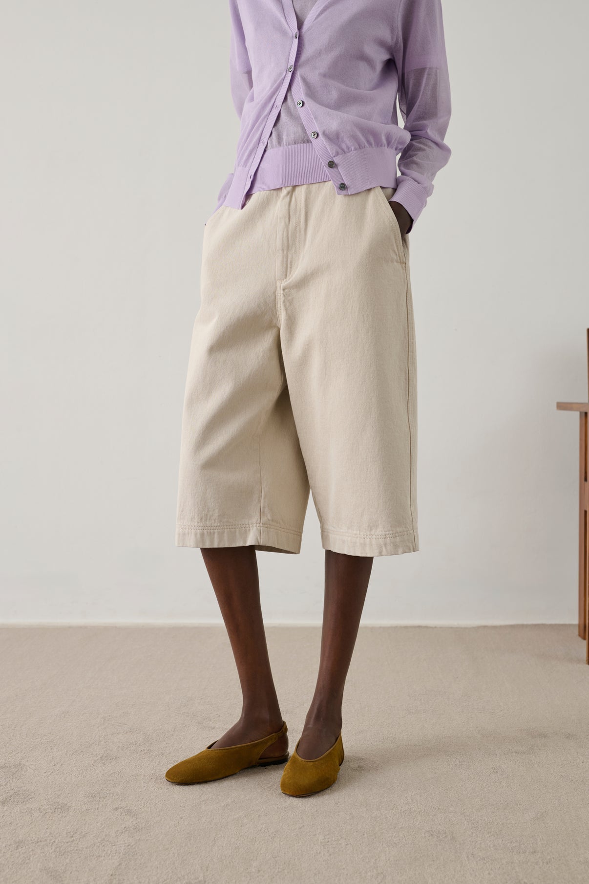 Bermuda Francis - Blanc Grès - Coton - Femme vue 5