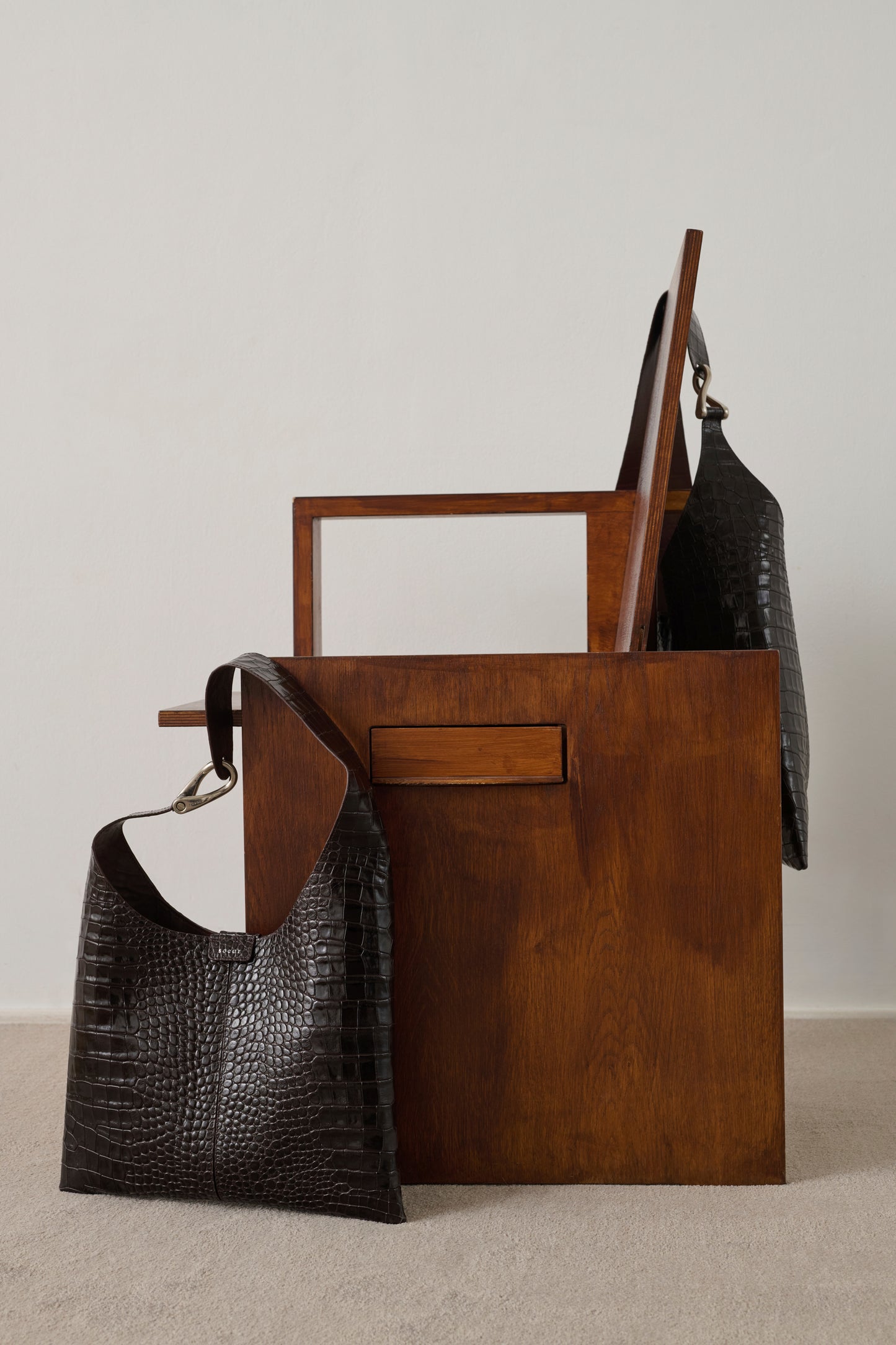 Sac Cosima Mini - Marron Foncé - Cuir - Femme