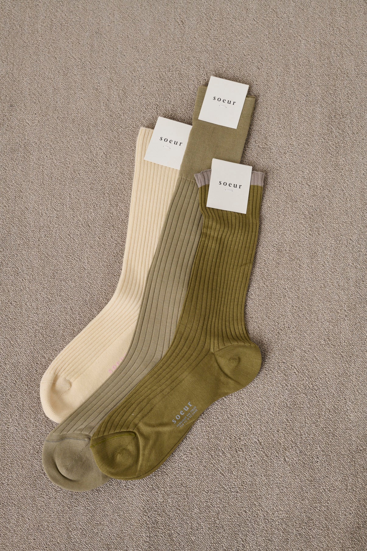 Chaussettes Izar - Kaki - Coton - Femme vue 2